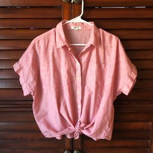 Madewell Button Up Front Tie Top